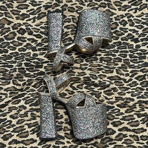 Glitter platform shoes